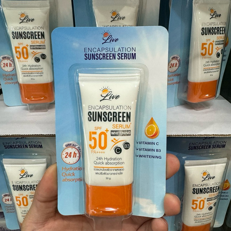 ครีมกันแดด Live Sunscreen กันแดดหน้าเนียน SPF50PA++
