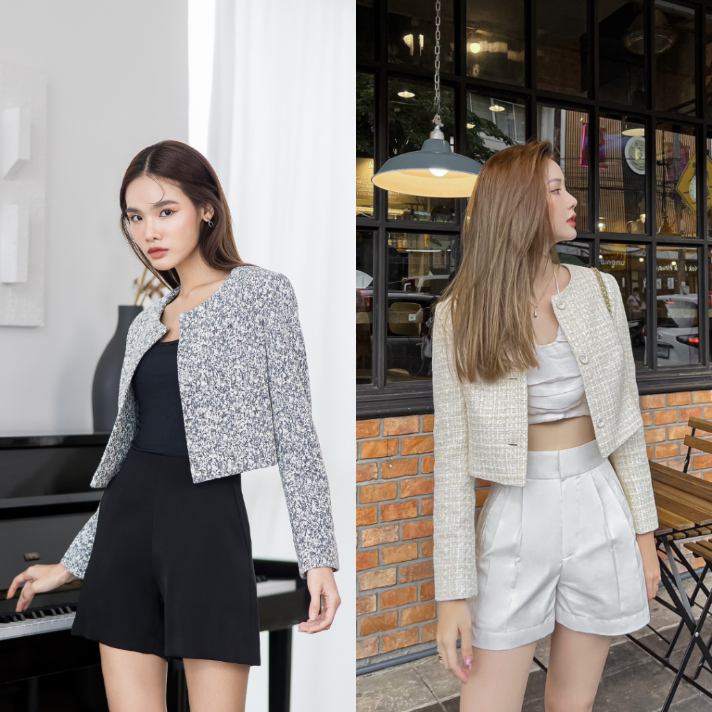 AIRI -  IRENE TWEED BLAZER เสื้อสูทครอป / เบลเซอร์ครอป