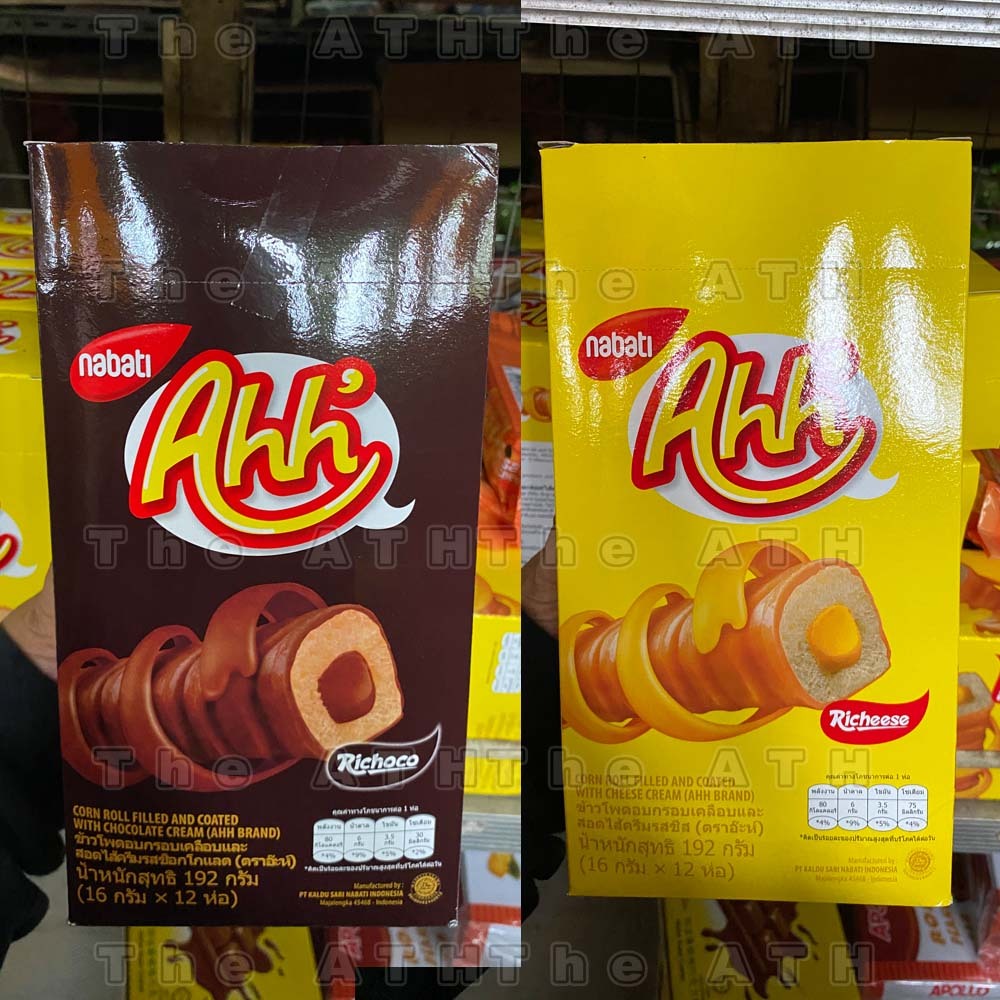 (อ๊ะห์ฉลากไทย) Nabati Richeese Ahh ชีส และช็อก รุ่น 12 ชิ้น กล่องยาว