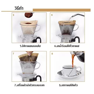 [C002]กระดาษกรองกาแฟดริป(100 แผ่น) ทรง V/U แบบหนา Drip Coffee Paper Filter V/U Shape
