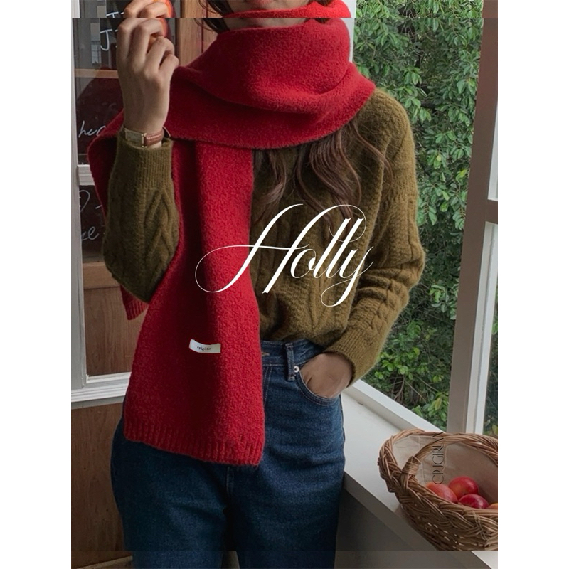 cpjgirlxx | พร้อมส่ง Holly knitted Scarf - 5col [FW23] ผ้าพันคอไหมพรมนุ่ม อบอุ่นกันหนาว