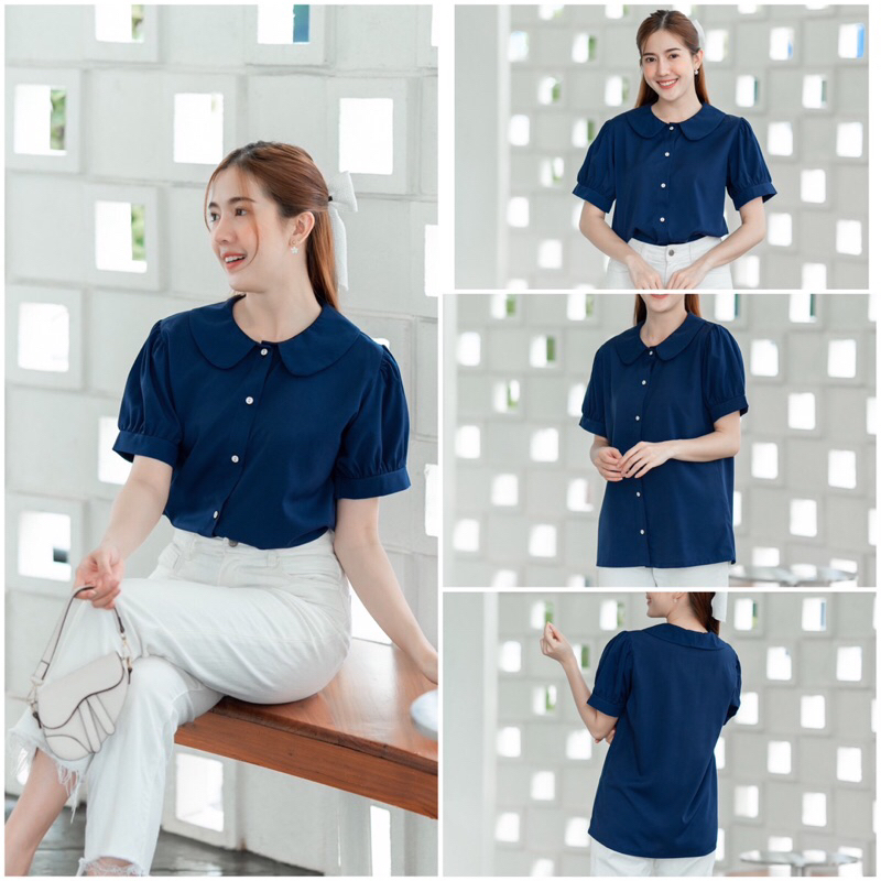 เสื้อคอบัว แต่งแขนตุ๊กตา #L154shop_W004