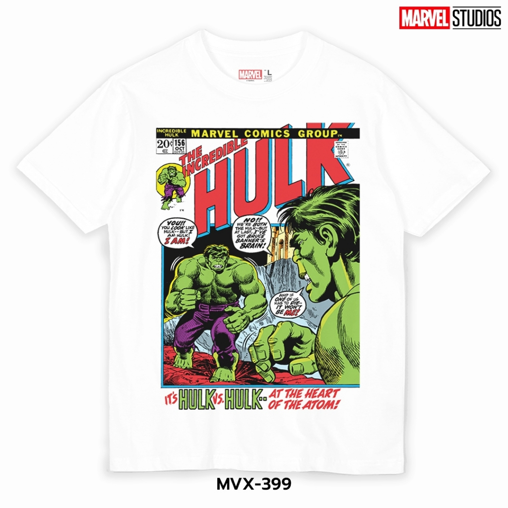 Power7Shop เสื้อยืดการ์ตูน ลาย มาร์เวล Hulk ลิขสิทธ์แท้ MARVEL COMICS T-SHIRTS (MVX-399)