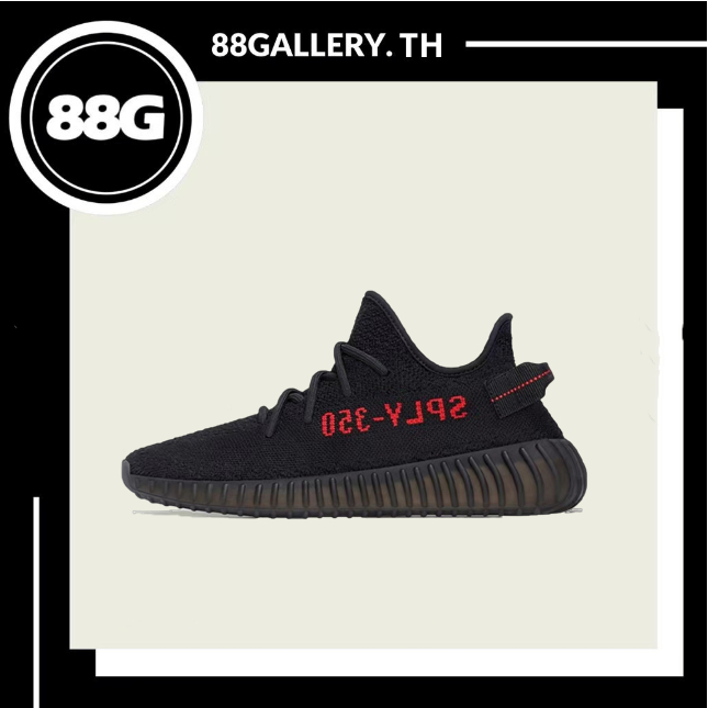 Adidas origins Yeezy Boost350V2 with black and red letters "Bred" for anti slip and wear reduction Shock low top sports