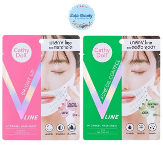 (1 แผ่น) Cathy Doll V Line Hydrogel Mask Acne Oil Control / Bright Up มาสก์ไฮโดรเจล กระชับผิวหน้า เติมความชุ่มชื้น