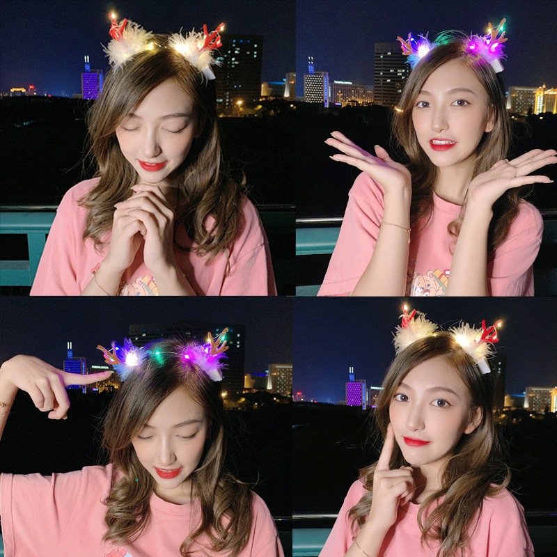 ที่คาดผม มีไฟรูปโบว์ หูกระต่าย ไฟกระพริบได้ พร้อมส่งจากไทย