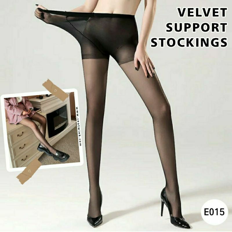 COATWINK~ถุงน่อง ขาเรียว แบบบาง (ไม่บุขน) เนื้อกำมะหยี่ 15D