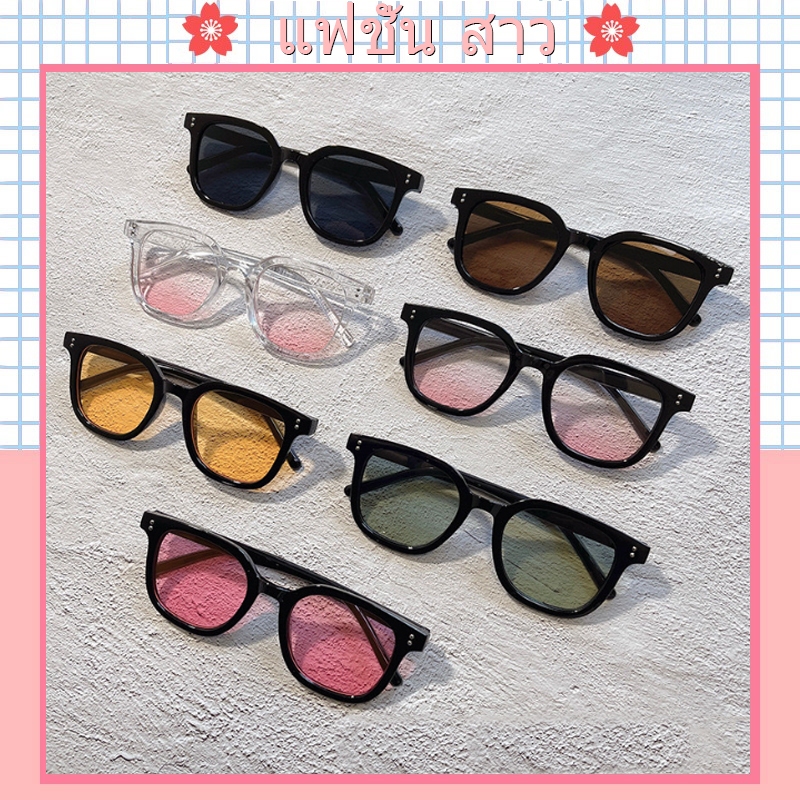 [จัดส่งในกทม] แฟชั่นเกาหลี ใหม่ แว่นตากันแดด กรอบสี่เหลี่ยม ไล่โทนสี สีน้ําตาล ความนิยม เครื่องประดับแฟชั่น Unisex