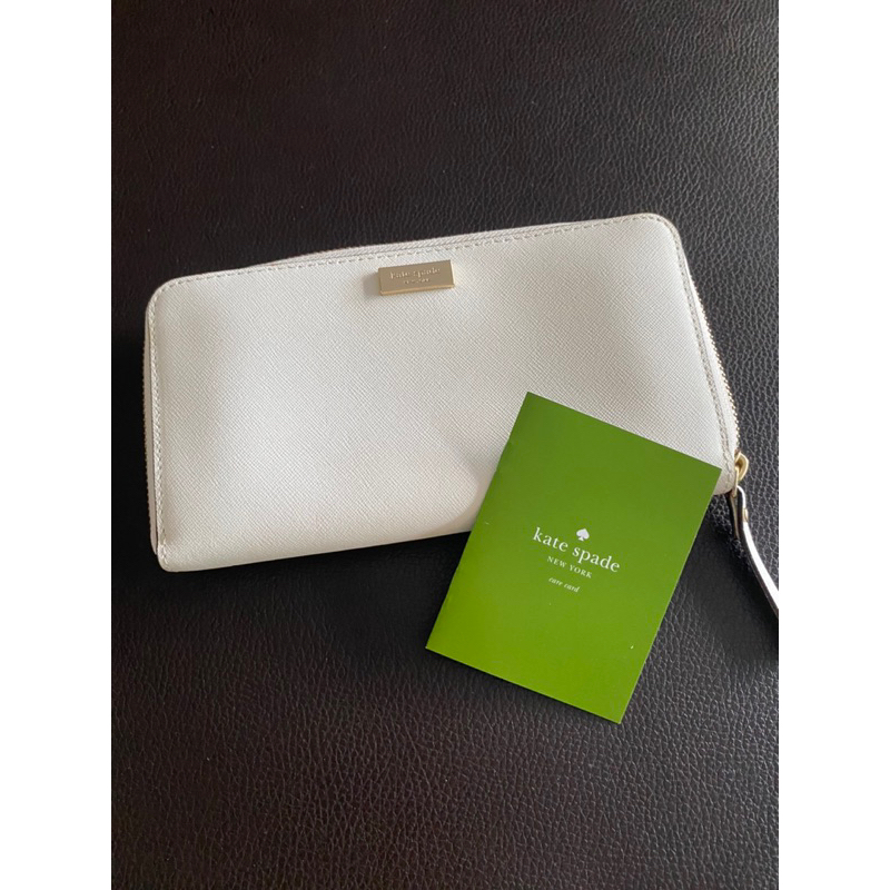 กระเป๋าสตางค์ kade spade สีขาวครีม ของใหม่ แท้100%