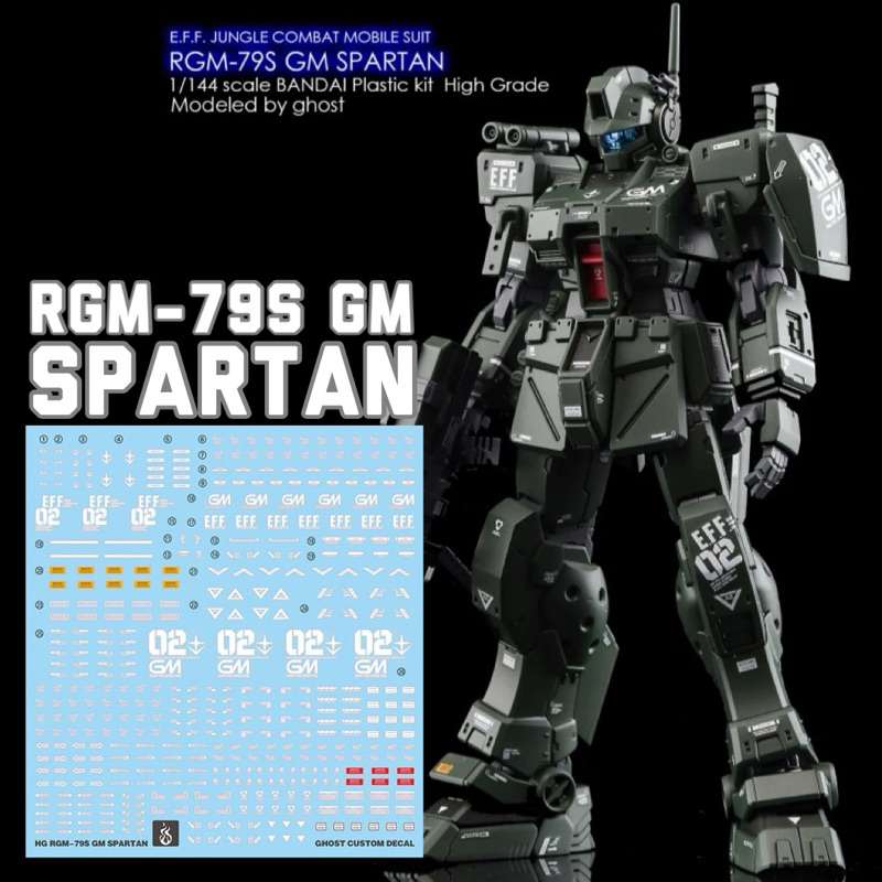 ⬛️ดีคอลน้ำ GHOST HG DECAL HG RGM-79S GM SPARTAN เรืองแสง