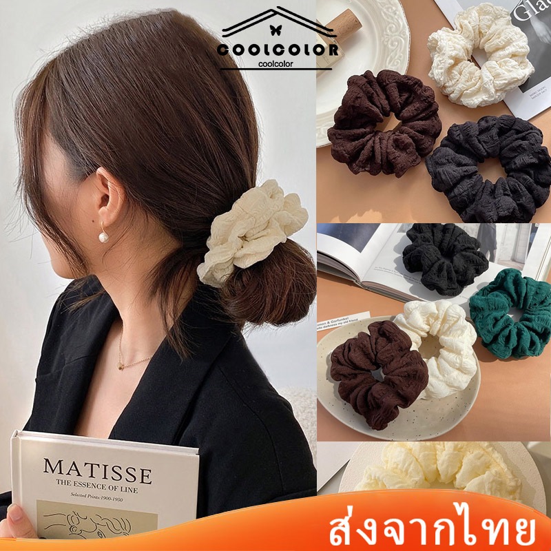 ส่งจากไทย💖ยางรัดผม วงกลมลำไส้เล็กใหม่ผู้หญิงแฟชั่นขาวความยืดหยุ่นสูง หางม้าสูง