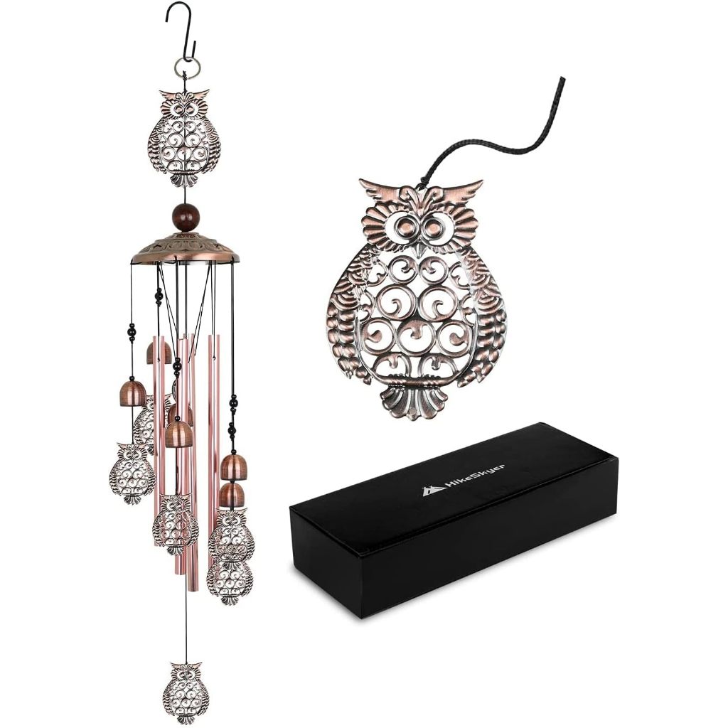 HikeSkyer Sympathy Wind Chimes, Memorial Wind Chimes for Loss of Loved One Prime, Owl Wind Chimes Ou