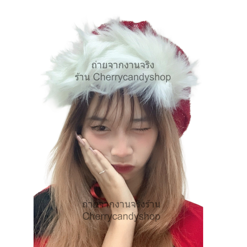 หมวกซานต้า แซนตี้ คริสต์มาส หมวก Christmas ด่วนมีส่งGrabค่า