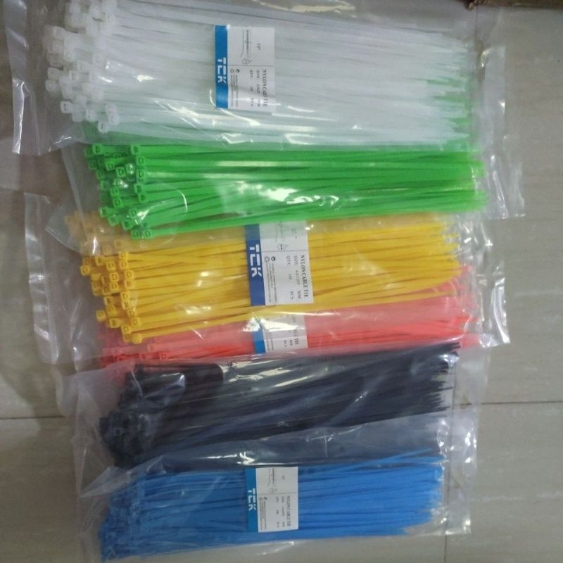 เคเบิ้ลไทร์ 10"（4.0*250）สายรัดพลาสติก cabletie มี6สี  ถุงละ100เส้น ราคาถูก Shopee Lazada