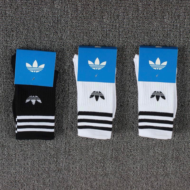 ถุงเท้าADIDASข้อยาว บาสเก็ตบอล ผ้าเนื้อดีสวมใส่สบาย สีดํา/สีขาว/สีเทา สำหรับผู้ชายและผู้หญิง1คู่