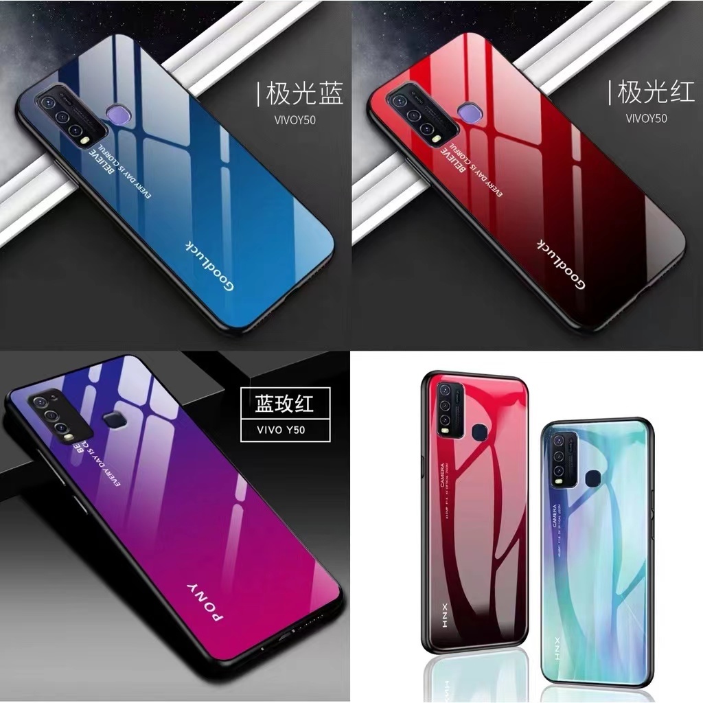 เคสกระจกเงาไล่สี สำหรับ Vivo Y30 Y50  กันกระแทก เคสไล่สี วีโว่ Y30 Y50 ตรงรุ่น วีโว่