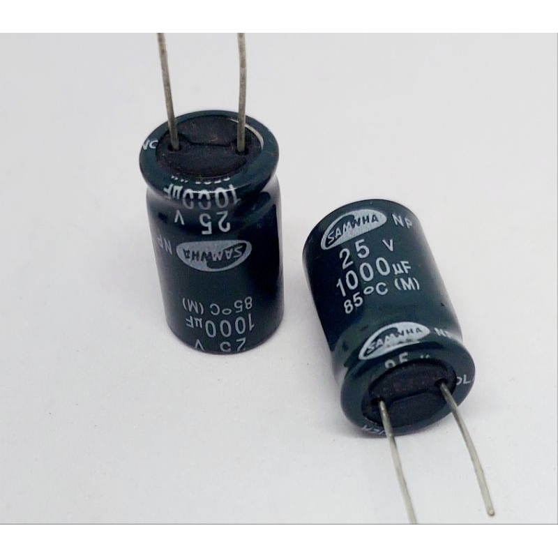 (แพ็ค 3 ตัว) คาปาซิเตอร์ แบบไม่มีขั้ว 1000uF 25V , Capacitor 1000uF 25V , ตัวเก็บประจุ 1000uF 25V ทนความร้อน 85°C
