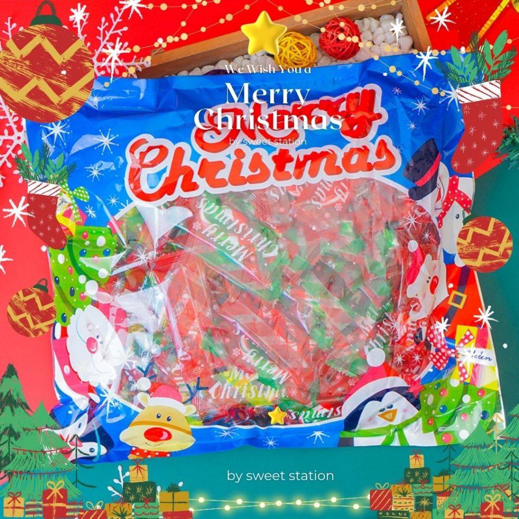 พร้อมส่ง Christmas Candy Cane ลูกกวาดไม้เท้า คริสต์มาส 1ถุง/500g ลูกอมผลไม้ ขนมคริสต์มาส ขนมเทศกาล ของวัญแจกเด็ก ขนมเด็ก - รูปที่ 4