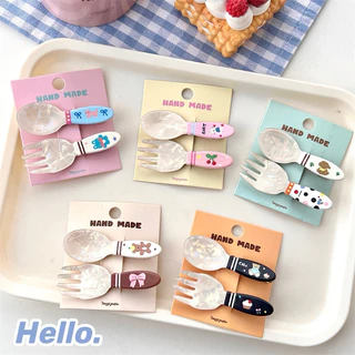 Cute 211 กิ๊บติดผม กิ๊บหนีบผมช้อนส้อม 2 ชิ้น/แพ็ค
