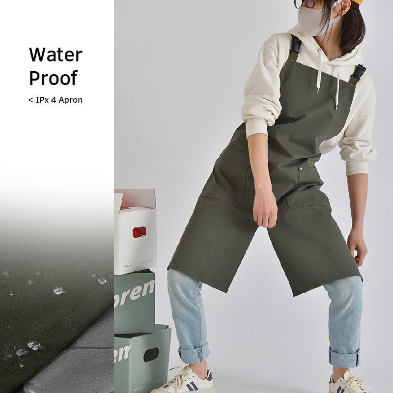 ผ้ากันเปื้อน Apron สไตล์ญี่ปุ่น เหมาะร้านกาแฟ ร้านอาหาร ผ้าwater proof คุณภาพดี กันน้ำ พร้อมส่งในไทย