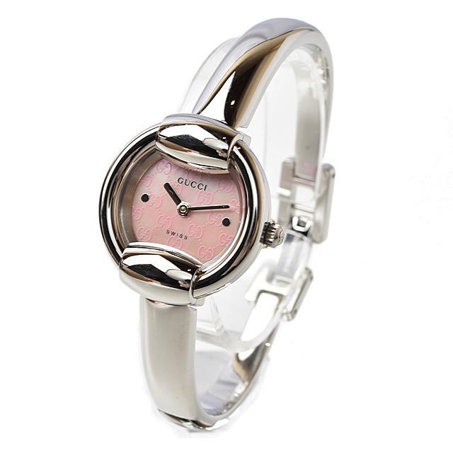พร้อมส่ง 🔥Sale 12599🔥 นาฬิกากำไล Gucci 1400L Pink Shell Watch Stainless Steel ลายGG หรูหราสวยเด่น ขนาด 25.5 mm
