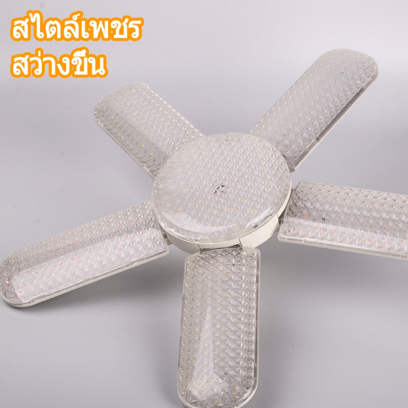 หลอดไฟ RGB LED Bulb E27 หลอดใบพัด 5 แฉก 120W (แสงรวม) หลอดไฟใบพัด พับได้ ปรับมุมโคมไฟได้ ประหยัดพลัง