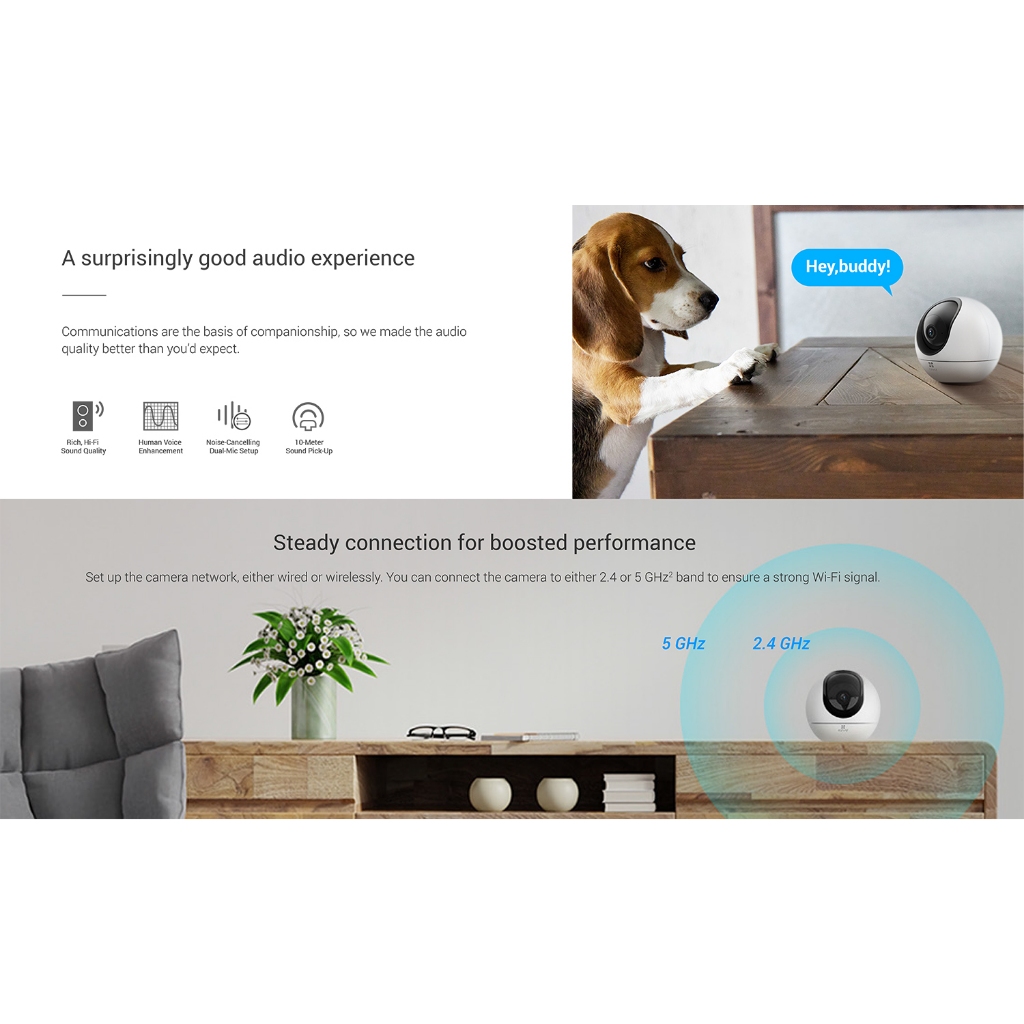 EZVIZ C6 กล้องวงจรปิดระบบ IP WIFI 4 MP Indoor Smart Home Camera มีไมค์และลำโพงในตัว BY BILLIONAIRE SECURETECH