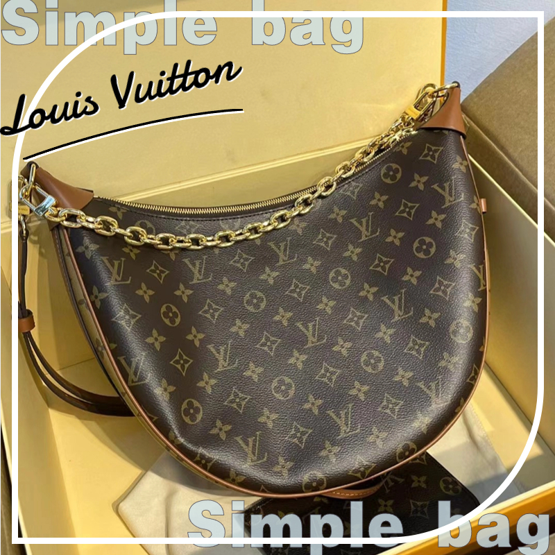 🍑หลุยส์วิตตอง Louis Vuitton loop hobo Bag Shoulder bag สุภาพสตรี/กระเป๋าสะพายไหล่/กระเป๋ารุ่น