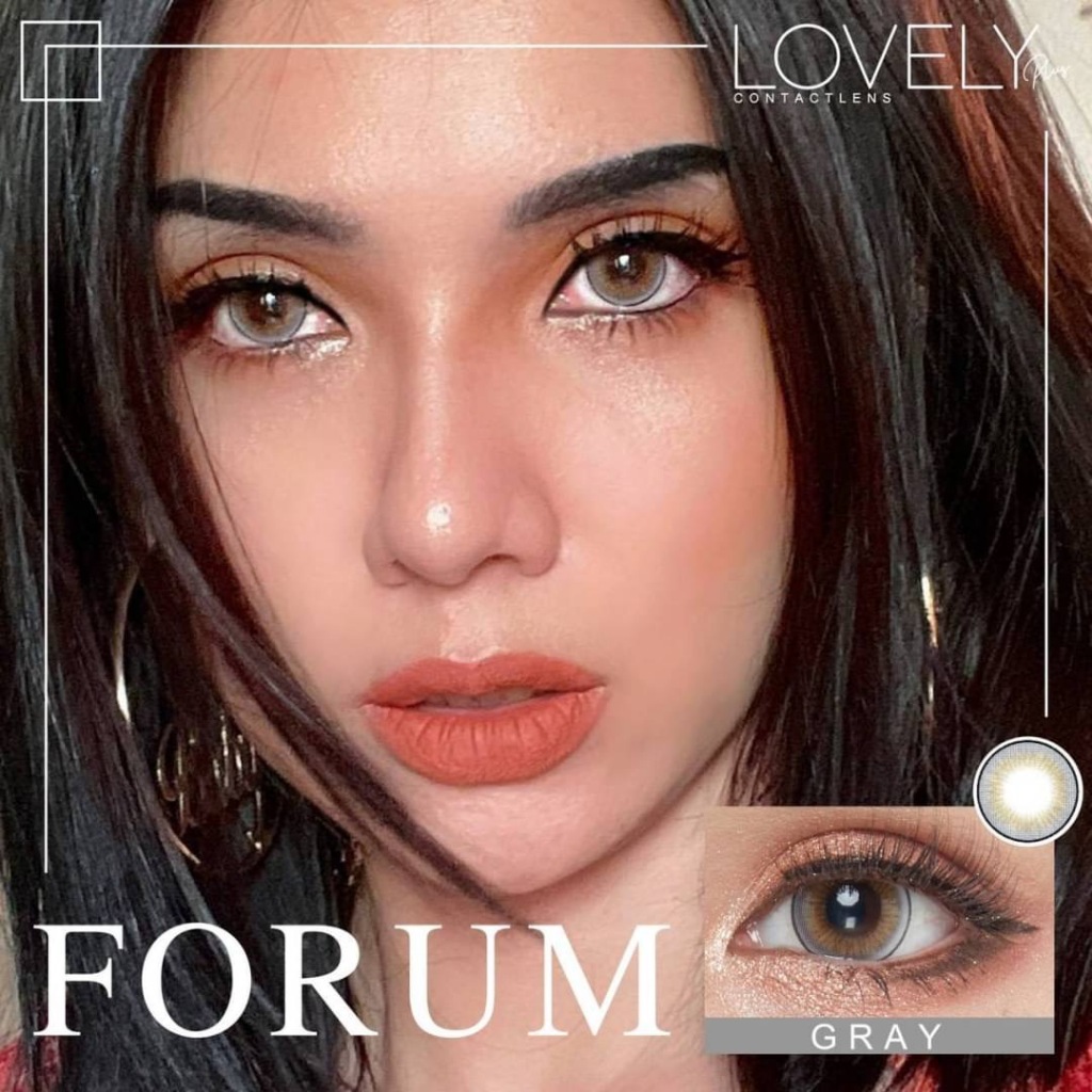 💋 มีค่าสายตา 💋 Lovelylens Forum /Anna  Gray Brown  💋 บิ๊กอาย สุดปัง คอนแทคเลนส์ รายเดือน มีอย แถมตลับฟรี เลนส์นิ่ม