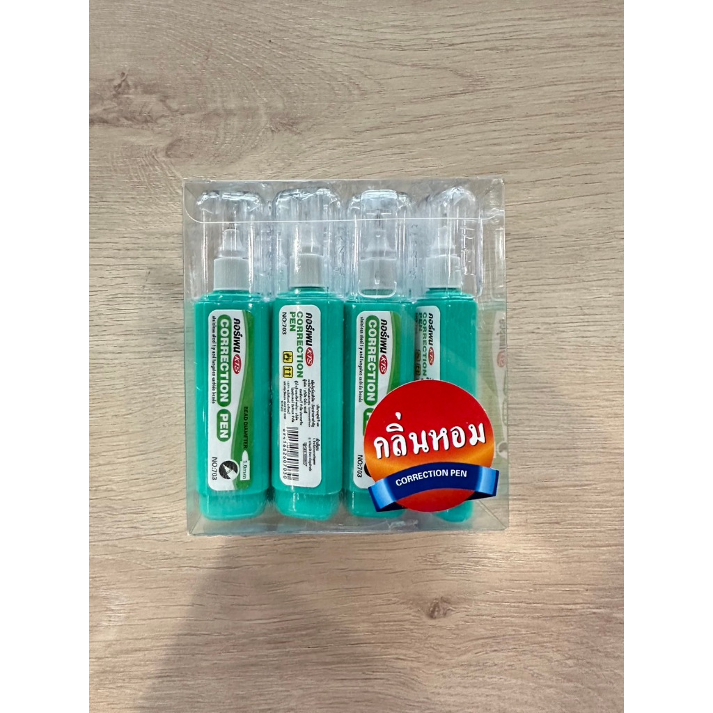ปากกาลบคำผิด คอร์เพน No.703 ด้ามแบนสีเขียวฝาใส ( 1x12 ด้าม )