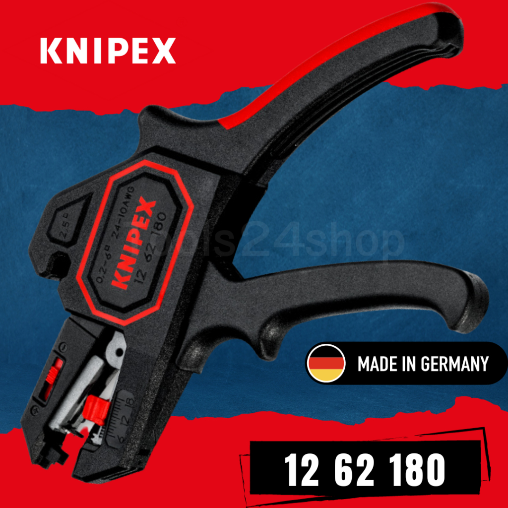 KNIPEX คีมปอกสายไฟแบบอัตโนมัติ 7 นิ้ว No.12 62 180