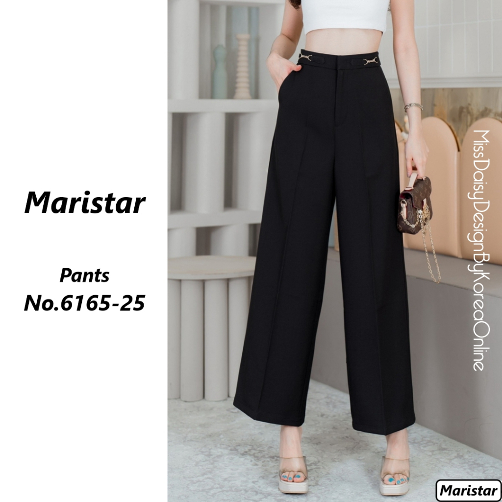 Maristar กางเกงขาบาน No.6165 ผ้า Polyester 93％ ＋ Spandex 7％ เนื้อผ้ามีน้ำหนัก กางเกงอยู่ทรงดีมาก