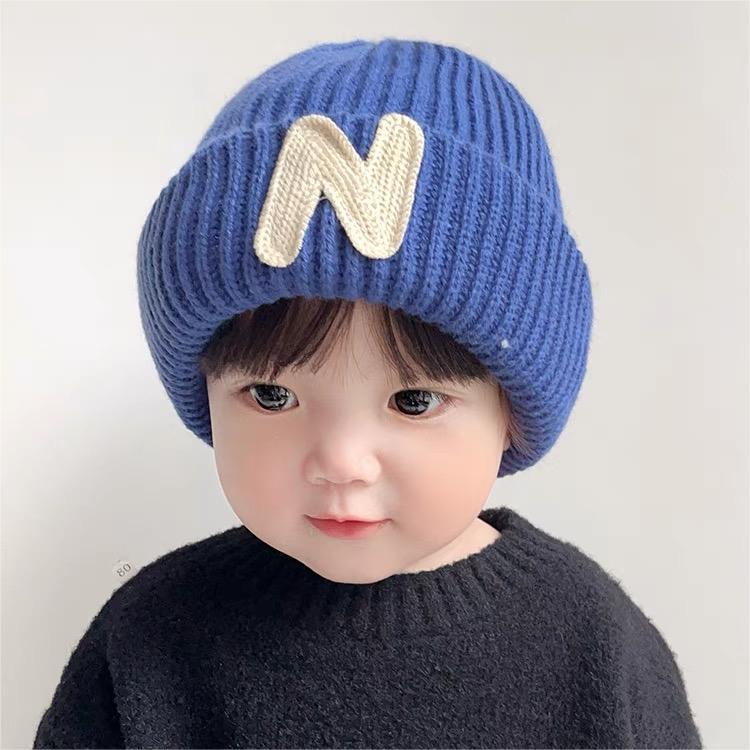หมวกเด็ก หมวกไหมพรมถักยอดนิยมในฤดูใบไม้ร่วงและฤดูหนาว สีลูกกวาด ใส่ได้ทั้งชายและหญิง
