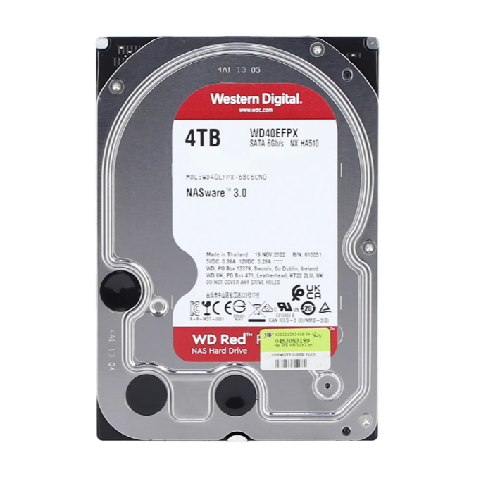 WD 4 TB 3.5" HDD (ฮาร์ดดิสก์ 3.5") WD RED PLUS - 5400RPM SATA3 (WD40EFPX)