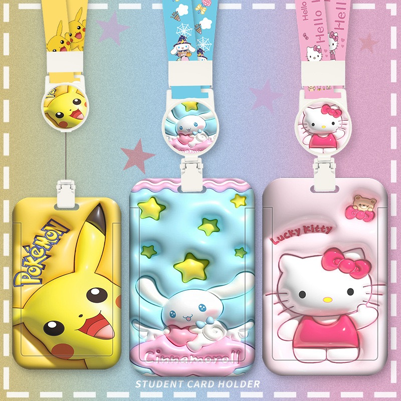 ป้ายห้อยบัตรและสายคล้องคอ แบบใส Clear Card Holder + Neck Lanyard