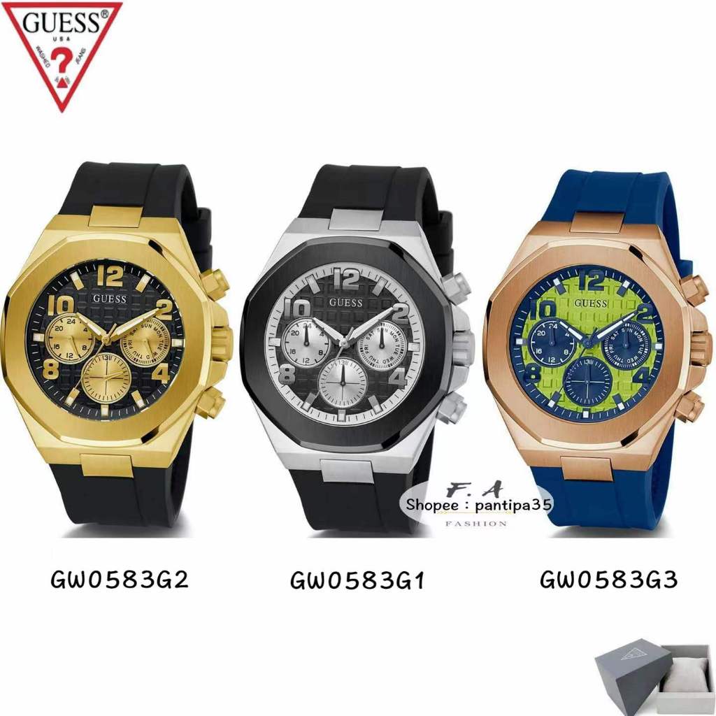 ของใหม่ Guess ของแท้100% การออกแบบเคสอันเป็นเอกลักษณ์ผสมผสานกับรายละเอียดหน้าปัดที่เป็นตัวหนา นาฬิกา