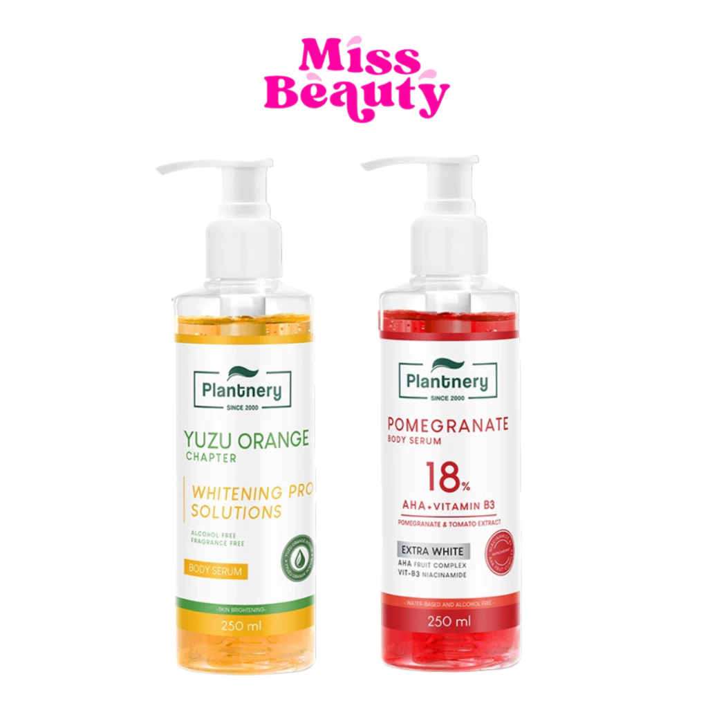 (ขวด) Plantnery Yuzu Orange BodySerum 250ml บอดี้เซรั่มส้มยูซุ/Pomegranate AHA WhiteRed เซรั่มเจลแดง