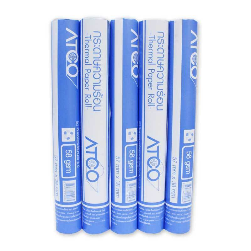 กระดาษความร้อน Thermal Paper Roll ขนาด 57x38 มม. ( 1x5 ม้วน )