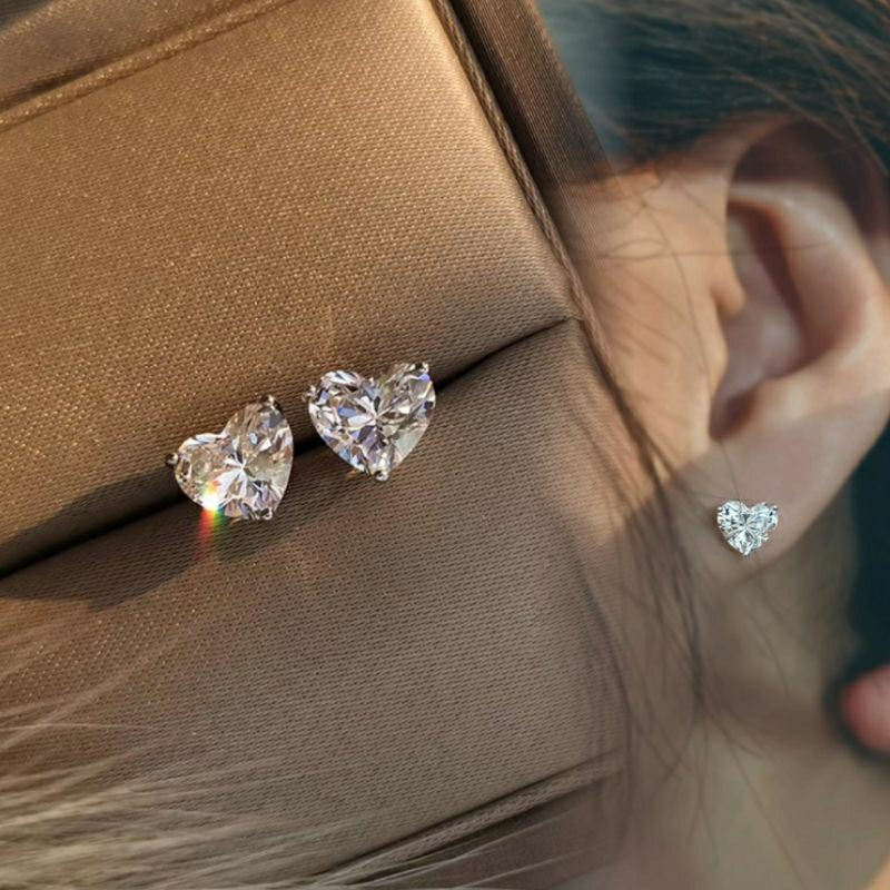 ต่างหูหัวใจ 1 karat. ♡ Heart [ DB12 ]