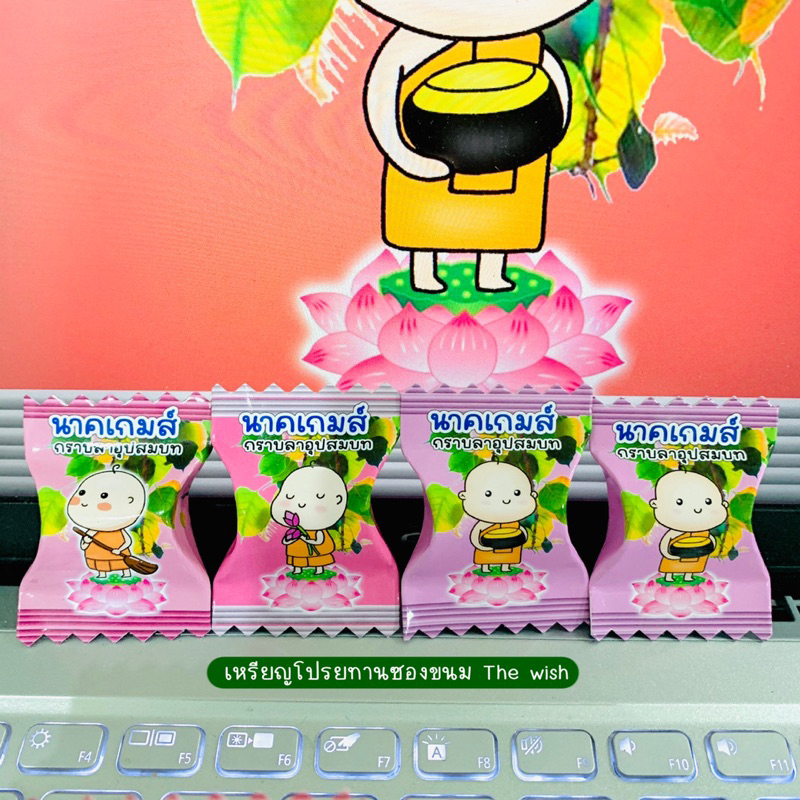 เหรียญโปรยทานใส่ชื่อนาค เซ็ตชมพู แฟนนาค