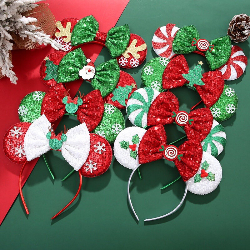 [พร้อมส่ง] ที่คาดผมดิสนีย์ disney ที่คาดผมมิกกี้ลายคริสต์มาส micky christmas
