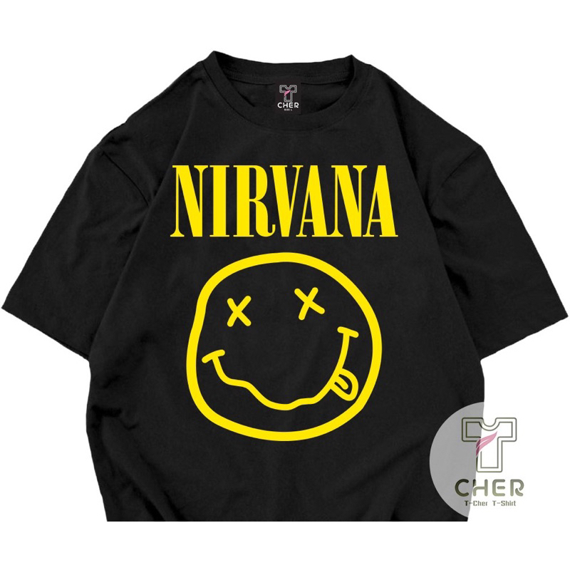 เสื้อยืดสกรีนลาย NIRVANA เนื้อผ้าCotton100%ใส่ได้ทั้งหญิงและชาย