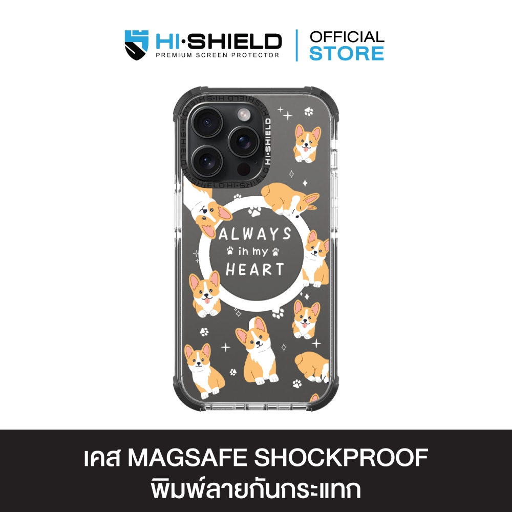 HI-SHIELD Stylish Magsafe Shockproof Case รุ่น Corgi Dog [iPhone16,15Pro/Pro Max,14Pro/Pro Max] - เคสแม่เหล็กกันกระแทก