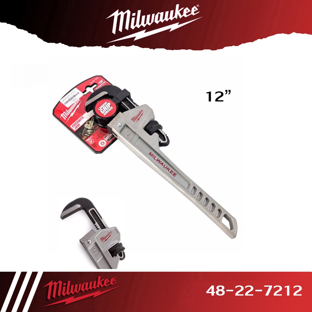 Milwaukee รุ่น 48-22-7212 ประแจจับท่ออลูมิเนียม 12 นิ้ว Milwaukee Aluminum Pipe Wrench 12"