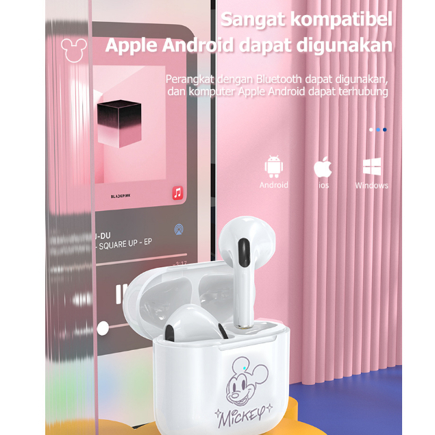 Disney TWS หูฟังบลูทูธ bluetooth 5.3 หูฟังบลูทูธไร้สาย HiFi หูฟังไร้สาย Earphone สําหรับ IOS Android 100%ORI