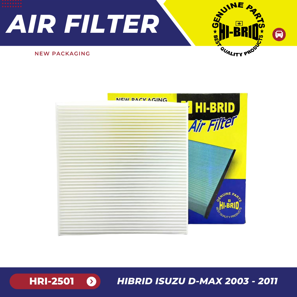 กรองแอร์ HRI-2501 ยี่ห้อ HI-BRID สำหรับรถรุ่น  ISUZU D-Max : อีซูซุ ดี-แมกซ์ ปี 2011 - 2003  (Air Filter) (1 ลูก)