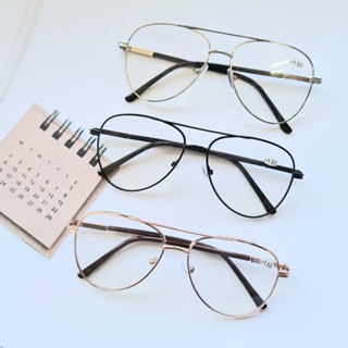 แว่นสายตายาวขาสปริง แว่นอ่านหนังสือ  กรอบโลหะทรงมีคาน+ 8225A