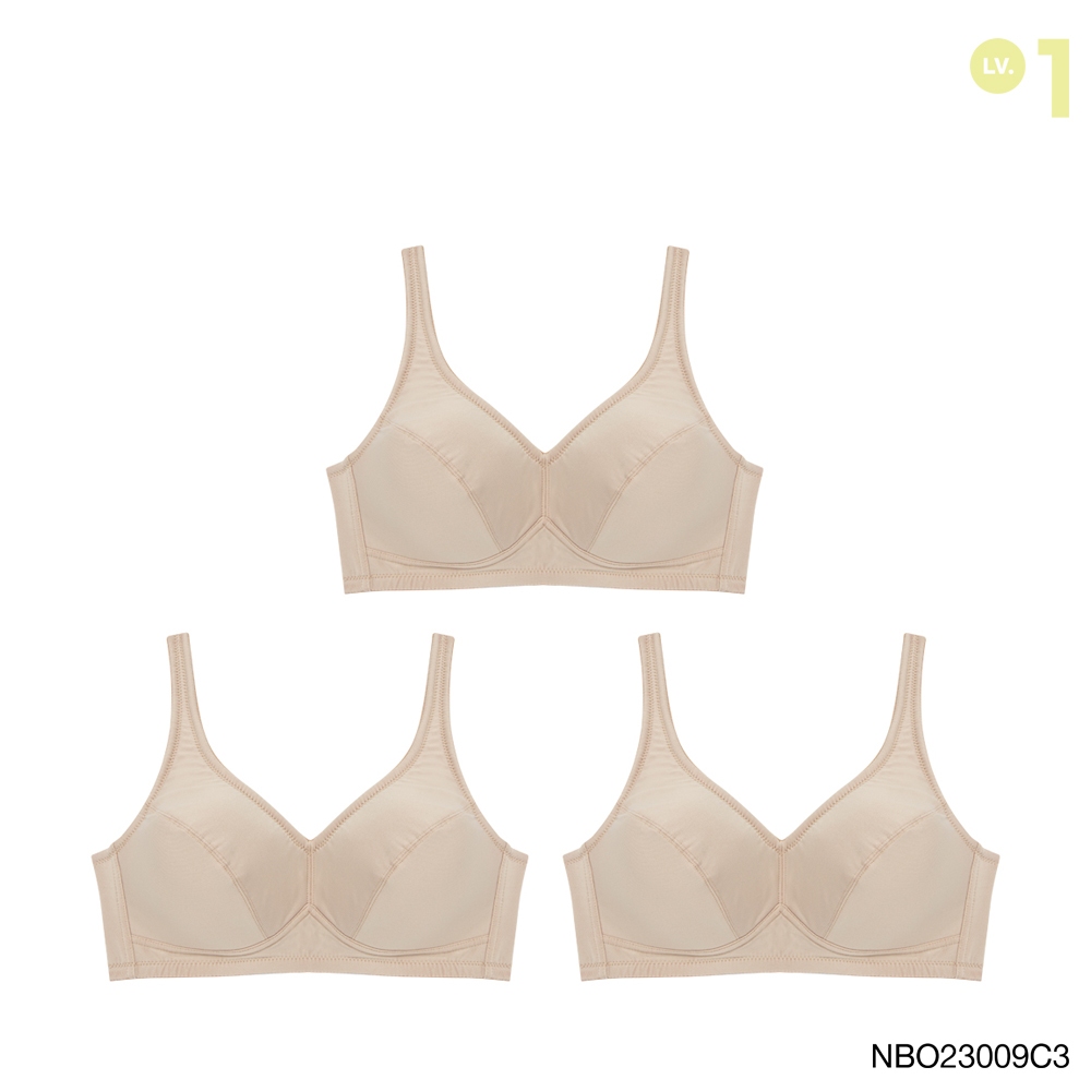 [Online Exclusive]Sabina เสื้อชั้นใน (Set 3 ชิ้น) Invisible Wire รุ่น Function Bra รหัส NBO23009C3 สีเนื้อเข้ม
