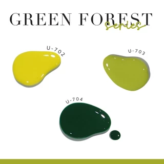 สีทาเล็บกึ่งเจล U-DELI ไม่ต้องอบ Vegan Nailpolish Green Tone โทนสีเขียวสดใส เล็บดูไบรท์ Group