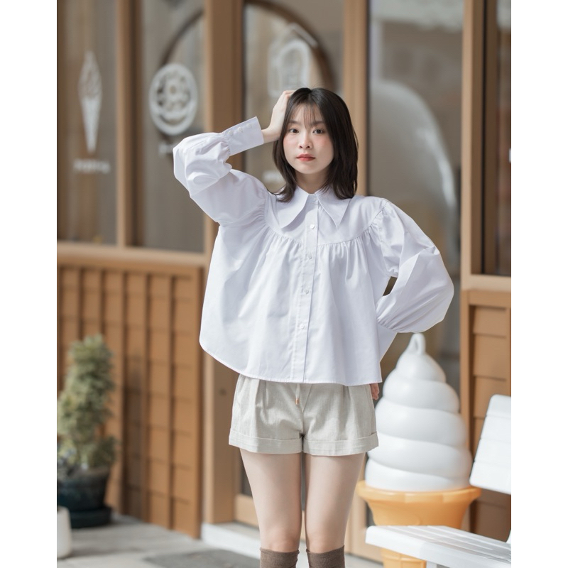 LANA SHIRT : FREE SIZE : WHITE พร้อมส่ง